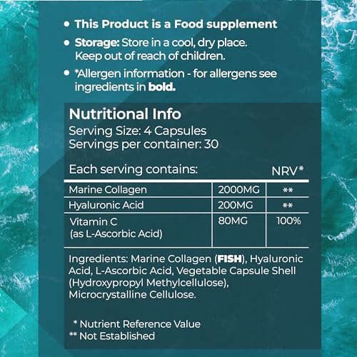 Fitimins Marine Collagen Capsules, 2000mg with Hyaluronic Acid & Vitamin C FitiminsBuy Supplements Australia