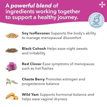 Pausitivi-T - Menopause Support Supplement - Powerful Relief for Hot Flashes, Hormone Imbalance & Night Sweats - Nourishes Tissue - Sage, Chasteberry, Soy Isoflavones & Black Cohosh - 60 Capsules LifeSeasonsBuy Supplements Australia