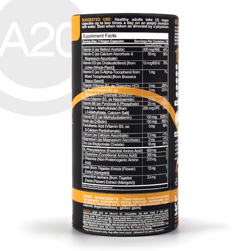 HCF A20 Microbead Brain Health Supplements for Adults for Memory, Focus, Calm, Mood, Alertness, Attention, Vision, Sleep, Immune System, 20 Premium Nootropic Nutrients Multivitamin & 7 Advances® Tech HCFBuy Supplements Australia