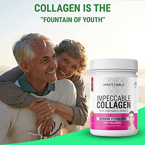 IMPECCABLE Collagen Premium 10.000 mg Pure peptide hydrolyzed Marine Collagen Powder ImpeccableBuy Supplements Australia