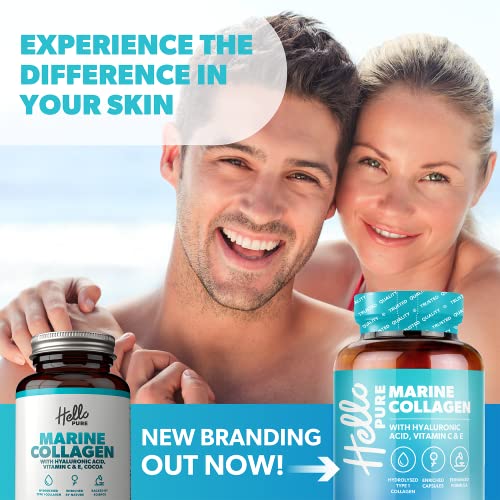 Marine Collagen Capsules - 1855mg - 120 Capsules - Enriched with Hyaluronic Acid & Vitamins C & E Hello PureBuy Supplements Australia