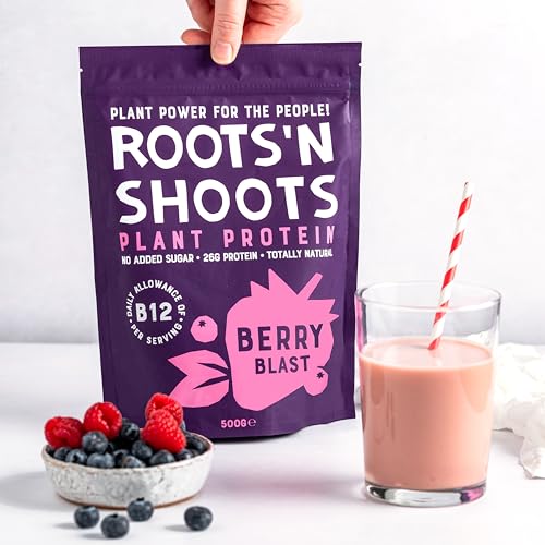 Roots 'n Shoots Vegan Protein, Shake, Berry Flavour, with Added B12, 26g Protein ROOTS 'N SHOOTSBuy Supplements Australia