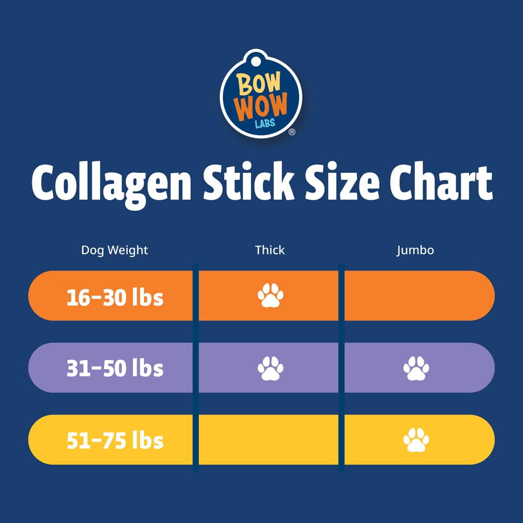Bow Wow Labs 12" SafeFit Collagen Sticks for Dogs 5 Pack/Jumbo – All-Natural Chews for Joint, Gut, Bone & Oral Health Bow Wow LabsBuy Supplements Australia