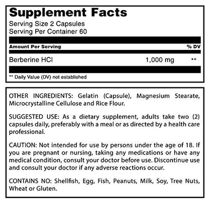 Amazing Formulas Berberine 1000mg Per Serving 120 Capsules Supplement | Non GMO Amazing NutritionBuy Supplements Australia