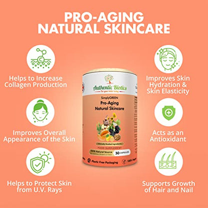 Vegan Collagen Boosting Natural Plant-based Skincare, Vitamins for Healthy Skin with Antioxidants Authentic BioticsBuy Supplements Australia