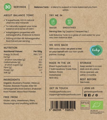 Rheal Balance Tonic 150g | 30 Servings | for Your Daily Balance with Superfoods RhealBuy Supplements Australia