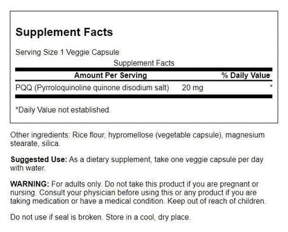Swanson Pqq Pyrroloquinoline Quinone 20 Milligrams 30 Veg Capsules SwansonBuy Supplements Australia