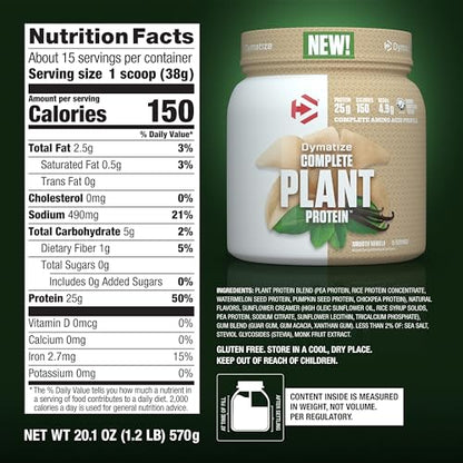 Dymatize Vegan Plant Protein, Smooth Vanilla, 25g Protein, 4.8g BCAAs, Complete DymatizeBuy Supplements Australia