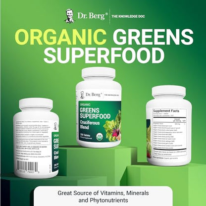 Dr. Berg's Greens Superfood Cruciferous Vegetable Tablets - Vegetable Supplements Dr. Berg NutritionalsBuy Supplements Australia