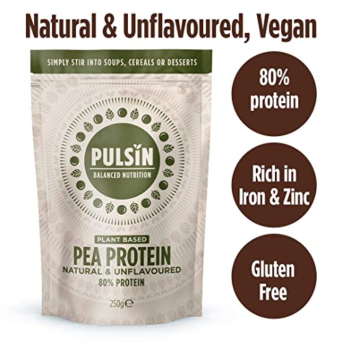 Pulsin - Unflavoured Vegan Pea Protein Powder - 250g - 8.0g Protein, 0g Carbs, 41 Kcals Per Serving PulsinBuy Supplements Australia