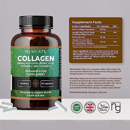 Newgate Labs Marine Collagen 350mg with Hyaluronic Acid, Vitamin C & Vitamin E Newgate LabsBuy Supplements Australia