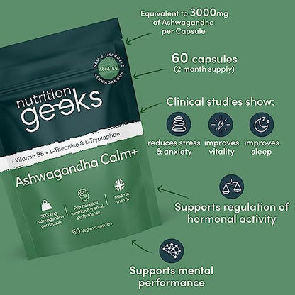 Ashwagandha KSM 66 Complex - 3000mg Enhanced with Amino Acids & Vitamin B6 Nutrition GeeksBuy Supplements Australia