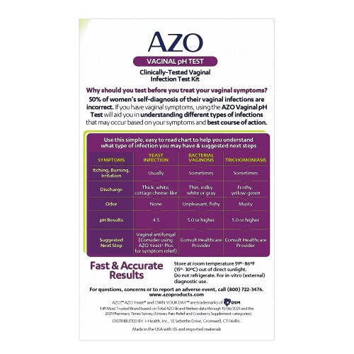 AZO Vaginal pH Test Kit, Clinically-Tested Vaginal Infection Test Kit, Fast & Accurate Results AZOBuy Supplements Australia