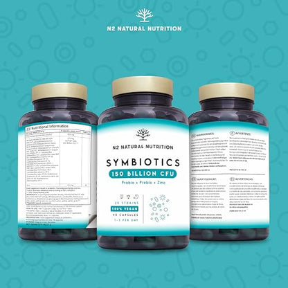 Probiotics 150 Billion CFU - 20 Strains with Prebiotics & Zinc. Highest Concentration N2 Natural NutritionBuy Supplements Australia