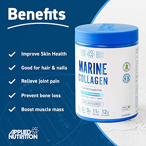 Applied Nutrition Marine Hydrolysed Collagen Powder from Wild Salmon - Protein for Health, Skin, Hair, Nails, Bones, Muscle & Joints Applied NutritionBuy Supplements Australia