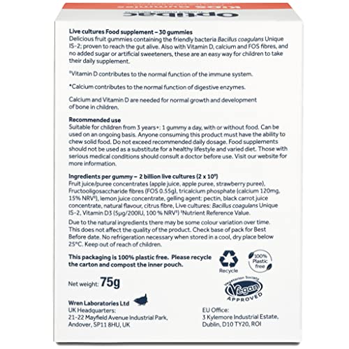 Optibac Kids Probiotic with Vitamin D & Calcium for Immune System Support & Gut Health OptiBacBuy Supplements Australia