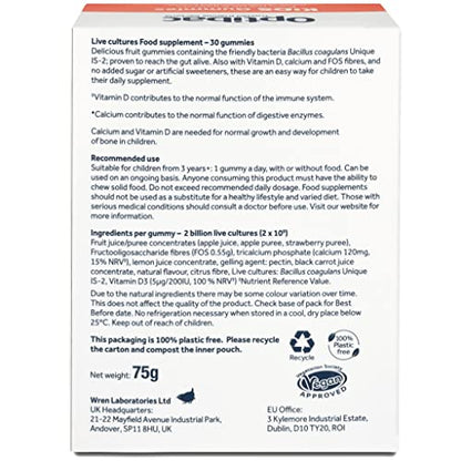 Optibac Kids Probiotic with Vitamin D & Calcium for Immune System Support & Gut Health OptiBacBuy Supplements Australia