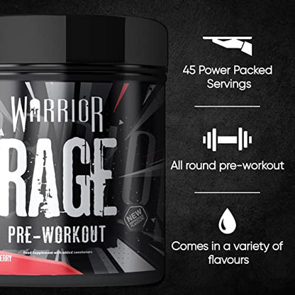 Warrior, Rage - Pre-workout Powder - 392g - Energy Drink Supplement with Vitamin C WarriorBuy Supplements Australia