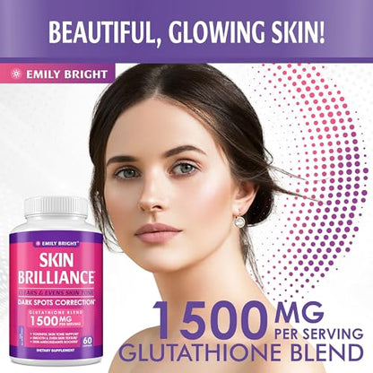 Glutathione Capsules - 1,500mcg Glutathione Supplement - Skin Tone Enhancer - Targets Emily Bright INCBuy Supplements Australia