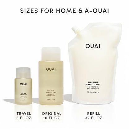 OUAI Fine Hair Shampoo - Volumizing Shampoo for Fine, Flat Strands - Made with Biotin, Keratin & Chia Seed Oil - Strengthens, Nourishes & Thickens - Color-Safe & Sulfate Free Hair Care (10 Fl oz) OUAIBuy Supplements Australia