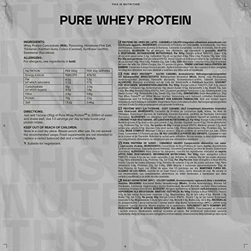 Bulk Pure Whey Protein Powder Shake, Salted Caramel, 500 g, Packaging May Vary BulkBuy Supplements Australia