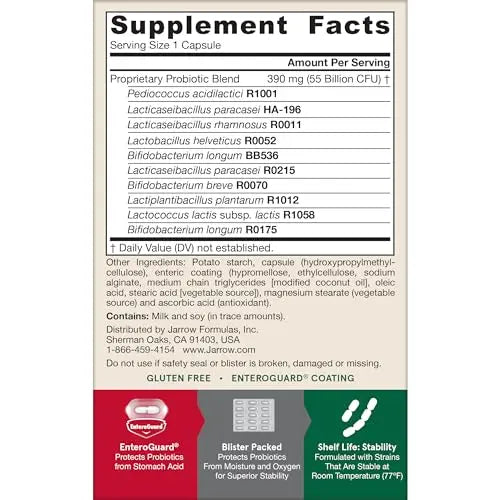 Jarrow Formulas Jarro-Dophilus EPS Advanced, 55 Billion CFU Probiotics, Digestive Support for Adults, 30 Probiotic Supplement Veggie Capsules, Up to 30 Day Supply Jarrow FormulasBuy Supplements Australia