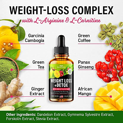 Weight Loss Drops Natural Detox Made in USA - Diet Drops for Fat Loss - Effective Appetite FQQFBuy Supplements Australia