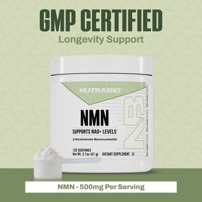 NutraBio NMN - NAD Supplement, Longevity Support, Boost NAD Levels, Increase Cellular Energy, Brain Health, Healthy Aging- 120 Servings NutraBioBuy Supplements Australia
