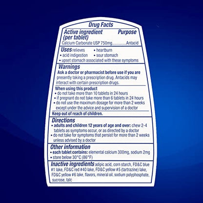 TUMS Antacid Chewable Tablets, Extra Strength for Heartburn Relief, Assorted Fruit TUMSBuy Supplements Australia