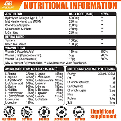 Gene Blast Body Flex, Liquid Joint Supplement w/Hydrolysed Collagen Type1 2 3 Plus Glucosamine GENE BLASTBuy Supplements Australia
