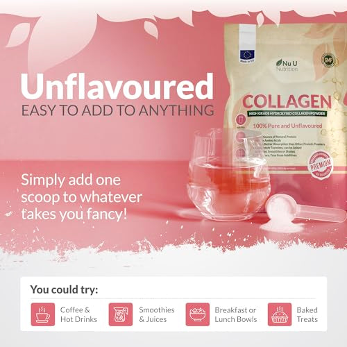 Collagen Powder 600g - 100 Servings - High Grade Pure Bovine 100% - Collagen Peptides Hydrolysate Nu U NutritionBuy Supplements Australia