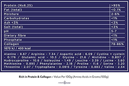 Clean & Pure Collagen Powder, Lab Tested Bovine Peptides with No or Zero Growth Hormones, Pesticides or Vet Meds - 400g Lean CaffeineBuy Supplements Australia