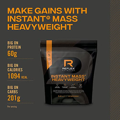 Reflex Nutrition Instant Mass Heavyweight, Mass Protein Powder, Over 1000 Calories Per Serving, 60g Protein Reflex NutritionBuy Supplements Australia