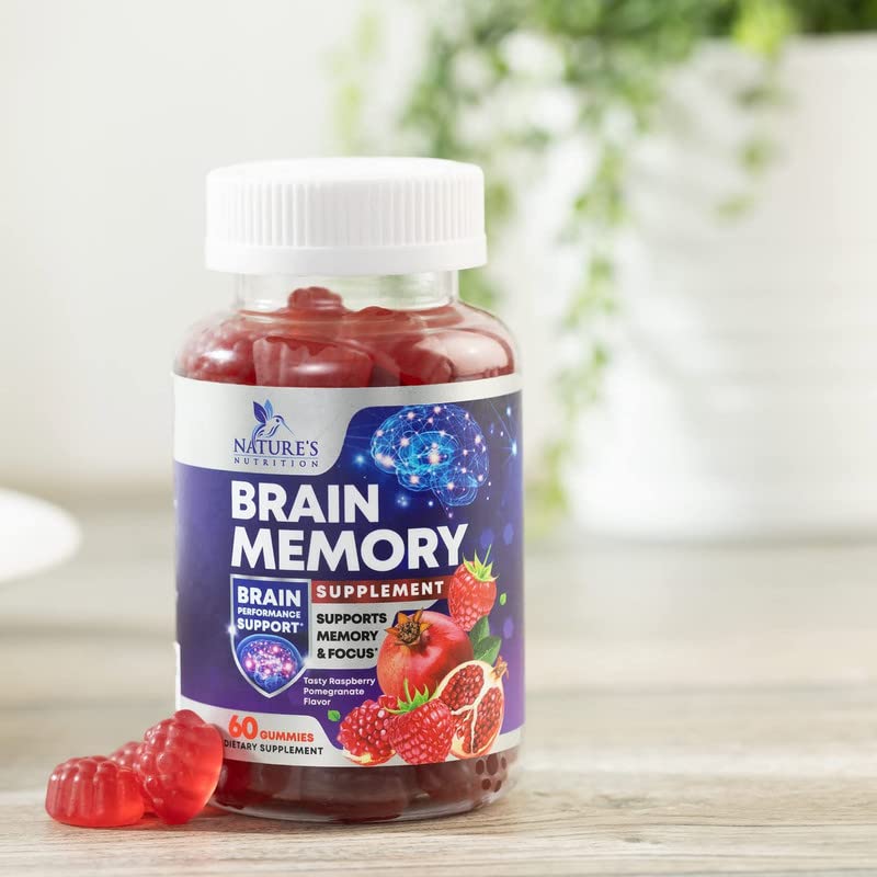 Brain Supplements for Memory & Focus Gummies - Brain Health Clarity with B6 B12 & Phosphatidylserine - Natural Nootropics Cognitive Concentration & Alertness Support Vitamins - 60 Vegan Gummies Nature's NutritionBuy Supplements Australia