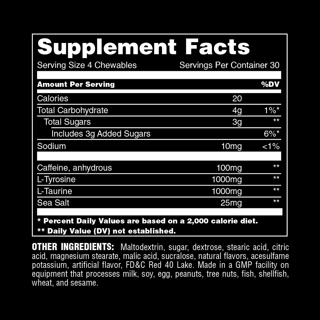 Animal Energy Chews, Fast Acting Energy with Caffeine, Nootropics and Sea Salt AnimalBuy Supplements Australia