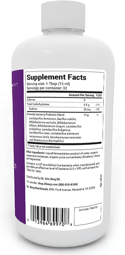 Dr. Berg's Friendly Probiotic Liquid Supplement Drink Mix w/ 12 Live Probiotics Strains Dr. Berg NutritionalsBuy Supplements Australia