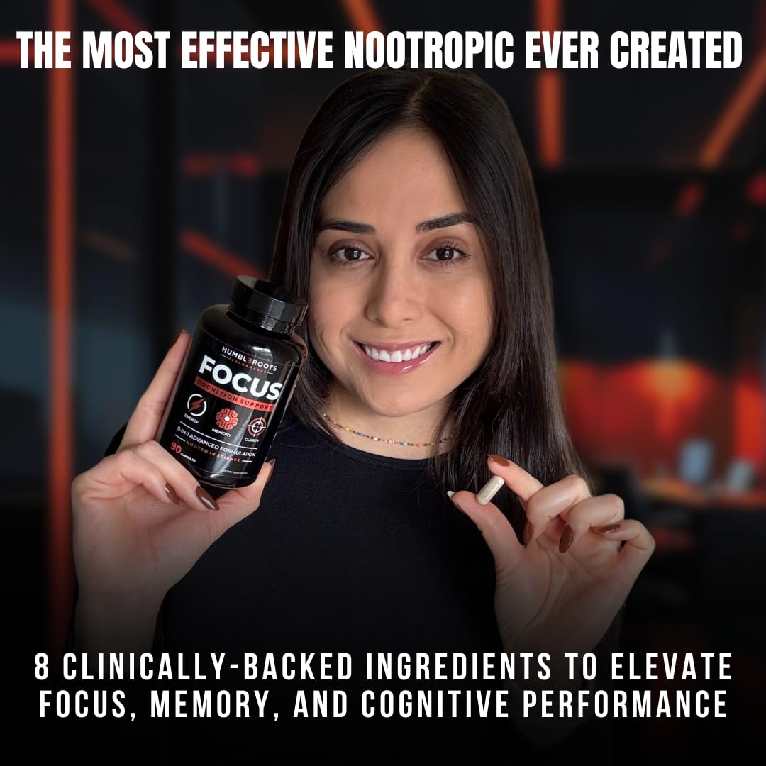 FOCUS + THINK Nootropic Brain Supplement Bundle - Energy, Memory & Focus Support - Caffeine + Caffeine-Free Cognitive Stack with Lion's Mane, Bacopa, Citicoline & L-Theanine - 2 Bottles (90 + 90 Capsu HUMBLEROOTS PERFORMANCE buy supplements Au