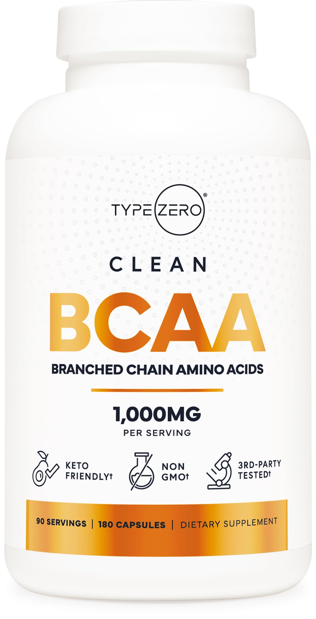 Type Zero BCAA 1000mg (180 Capsules, 90 Servings), Branched Chain Amino Acids (500mg of L-Leucine, 1000mg of L-Isoleucine and L-Valine) Type ZeroBuy Supplements Australia