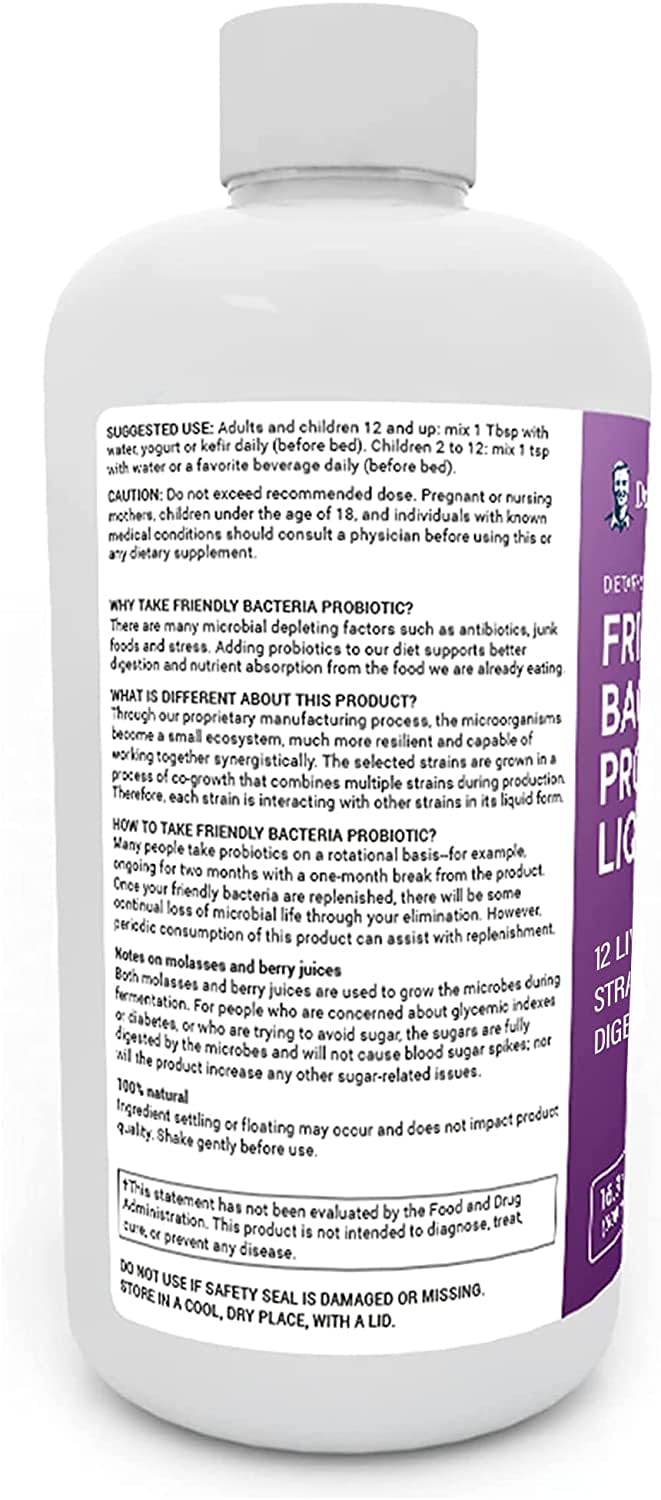 Dr. Berg's Friendly Probiotic Liquid Supplement Drink Mix w/ 12 Live Probiotics Strains Dr. Berg NutritionalsBuy Supplements Australia