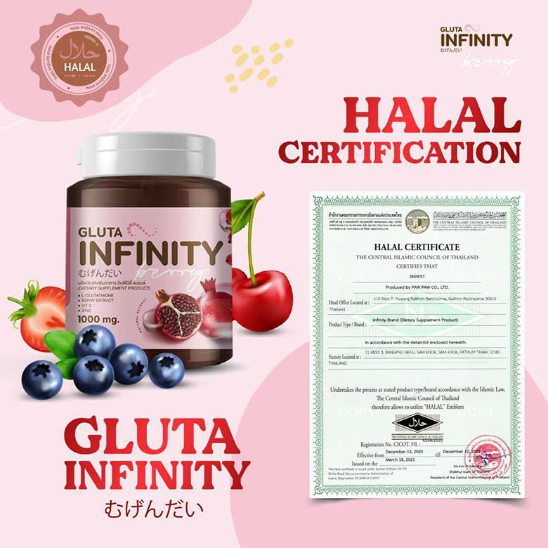 Gluta Infiniy 1000mg L-Glutathione Supplement Tripeptide Fish Collagen L-Glutamine Ascorbic Alizée SpaBuy Supplements Australia
