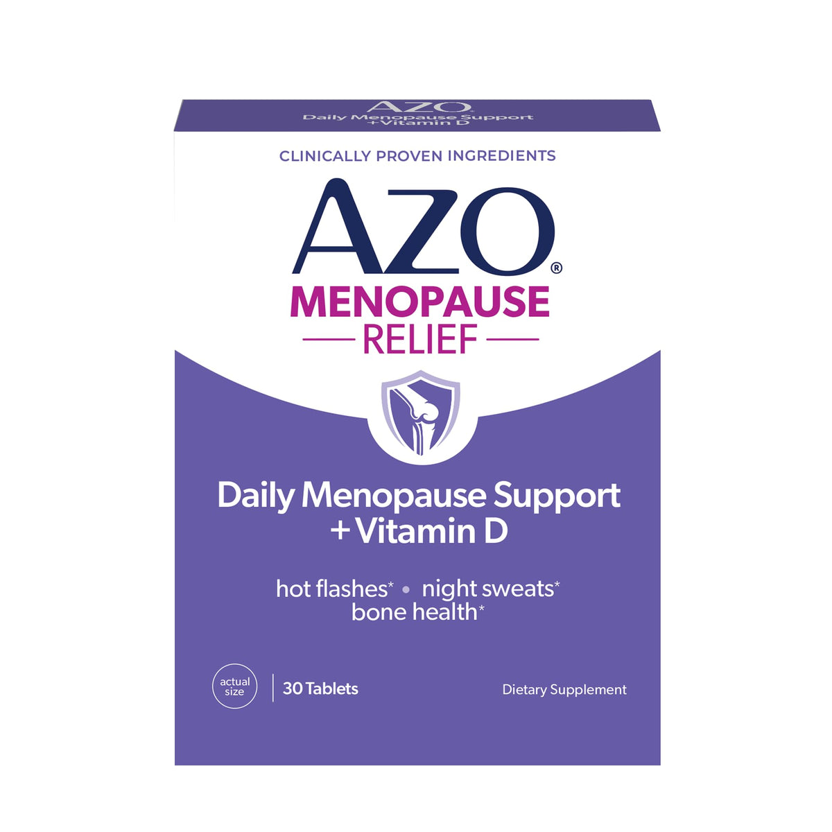 AZO® Daily Menopause Relief + Vitamin D to Support Strong Bones, Menopause Supplements for Women, Reduces Hot Flashes and Night Sweats* - 30 Count AZOBuy Supplements Australia