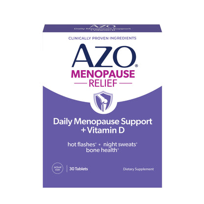 AZO® Daily Menopause Relief + Vitamin D to Support Strong Bones, Menopause Supplements for Women, Reduces Hot Flashes and Night Sweats* - 30 Count AZOBuy Supplements Australia