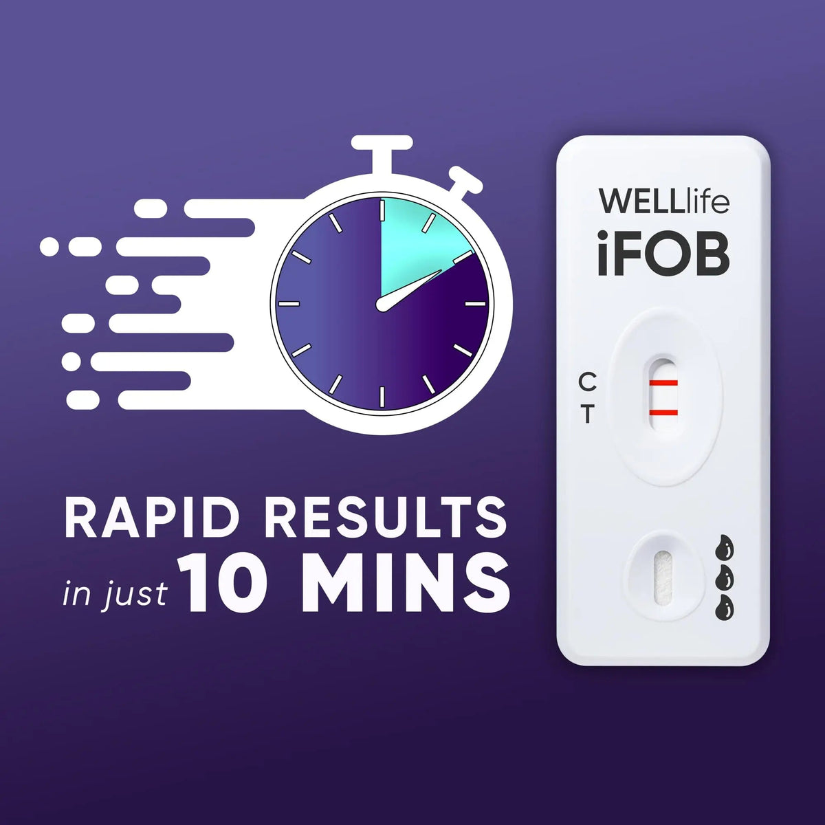 WELLlife iFOB Immunochemical Fecal Occult Blood Test, Colon Screening Test Kit Stool Test at Home Easy to Use, 1 Test Detect Hidden Blood in 10 Minutes FOB Test for Home WELL LIFEBuy Supplements Australia