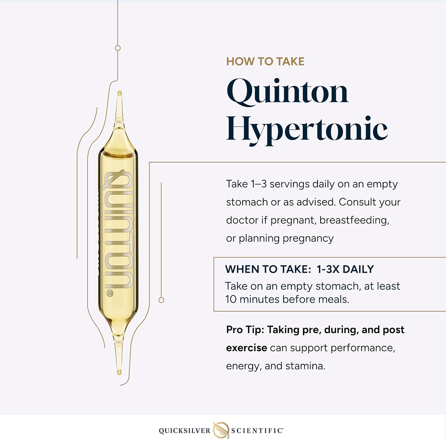 Quicksilver Scientific Original Quinton Hypertonic Solution - Sea Water Hydration - Liquid Minerals with Electrolytes for Muscle Recovery, Stamina+Mineral Replenishment (30 Single Serving Glass Vials) Quicksilver ScientificBuy Supplements Australia