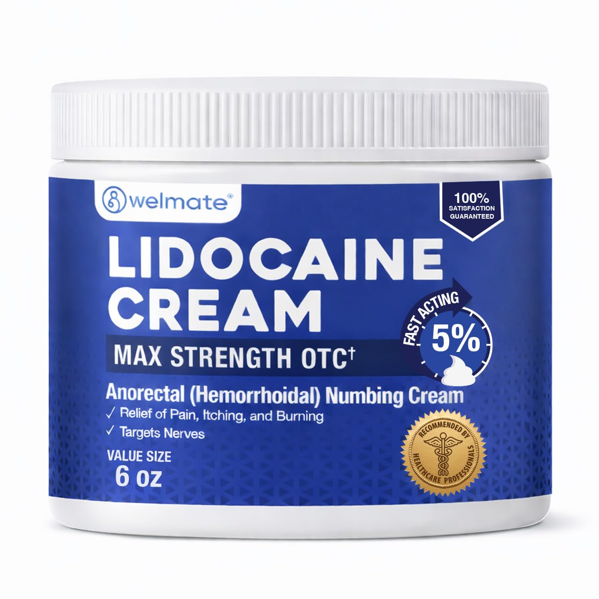 WELMATE 5% Lidocaine Cream for Hemorrhoids, 6 oz Jar – Fast-Acting Lidocaine Numbing Cream & Topical Analgesic Cream for Anorectal Itch Relief WELMATE buy supplements Au