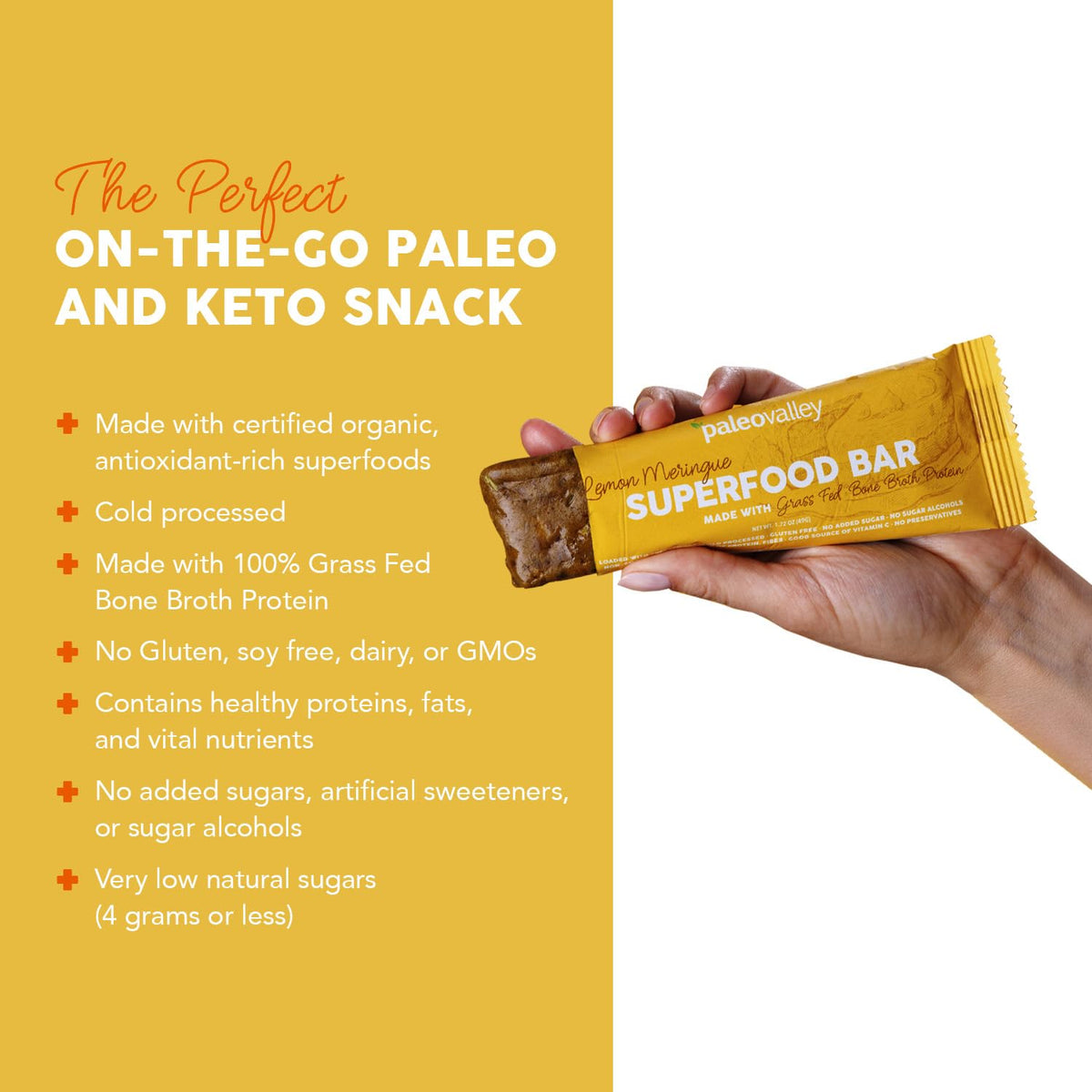 Paleovalley Superfood Bars – Lemon Meringue– 10 Pack – 9g Protein per Bar – Gluten-Free, Grain-Free, Paleo, Non-GMO – On-the-Go Snack PaleovalleyBuy Supplements Australia