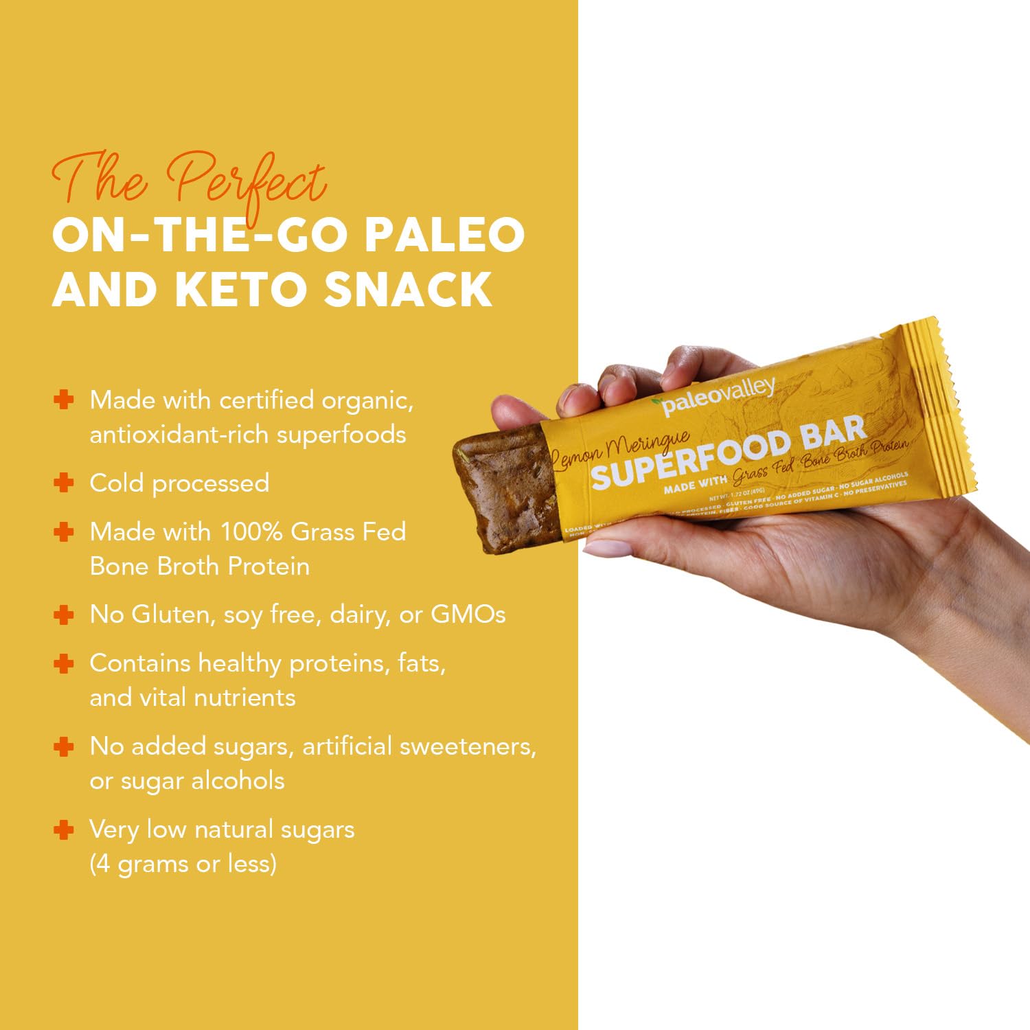 Paleovalley Superfood Bars – Lemon Meringue– 10 Pack – 9g Protein per Bar – Gluten-Free, Grain-Free, Paleo, Non-GMO – On-the-Go Snack PaleovalleyBuy Supplements Australia