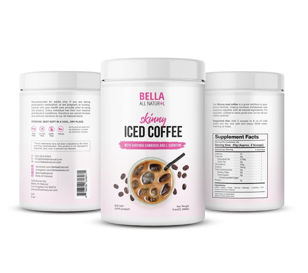 Bella All Natural Skinny Iced Coffee - Good Taste - 500 Grams Bella All NaturalBuy Supplements Australia