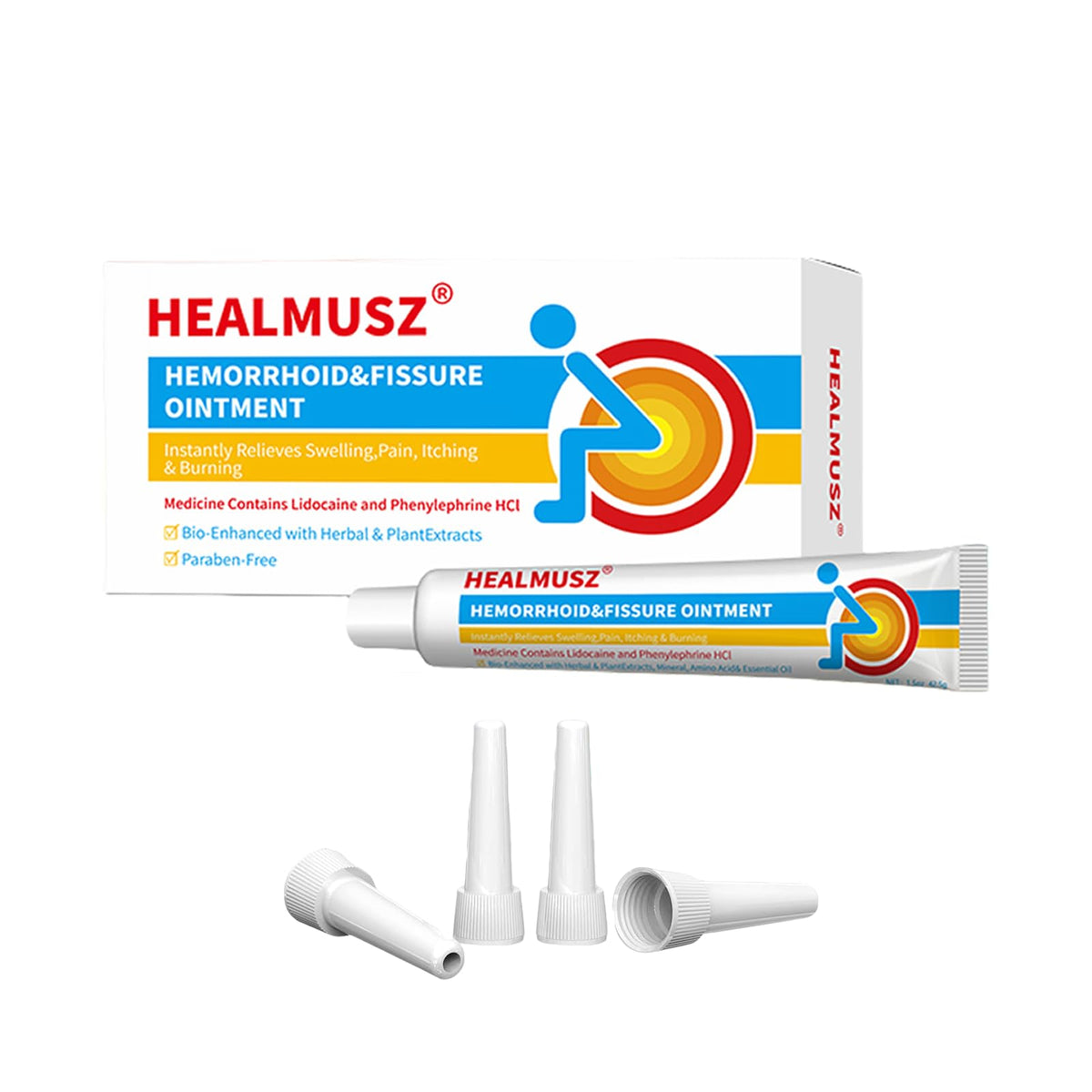 HEALMUSZ Hemorrhoid & Fissure Ointment,with 4% Lidocaine and Phenylephrine HCl,Fast Relief for Pain, Swelling, Discomfort & Itching | 1.5 oz HEALMUSZBuy Supplements Australia