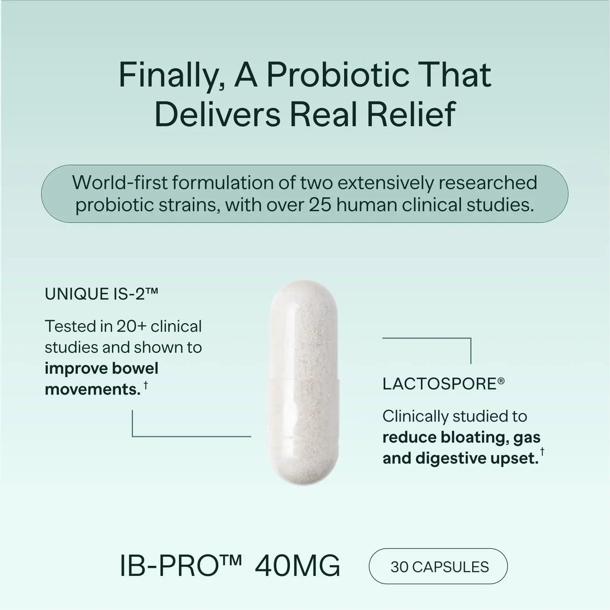 MIOME IB-PRO Bacillus Coagulans Probiotic - 2-1 Lactospore & Unique is-2 for Occasional Constipation, Bloating & Digestive Upset - 3rd Party Verified - 30 Capsules MIOMEBuy Supplements Australia